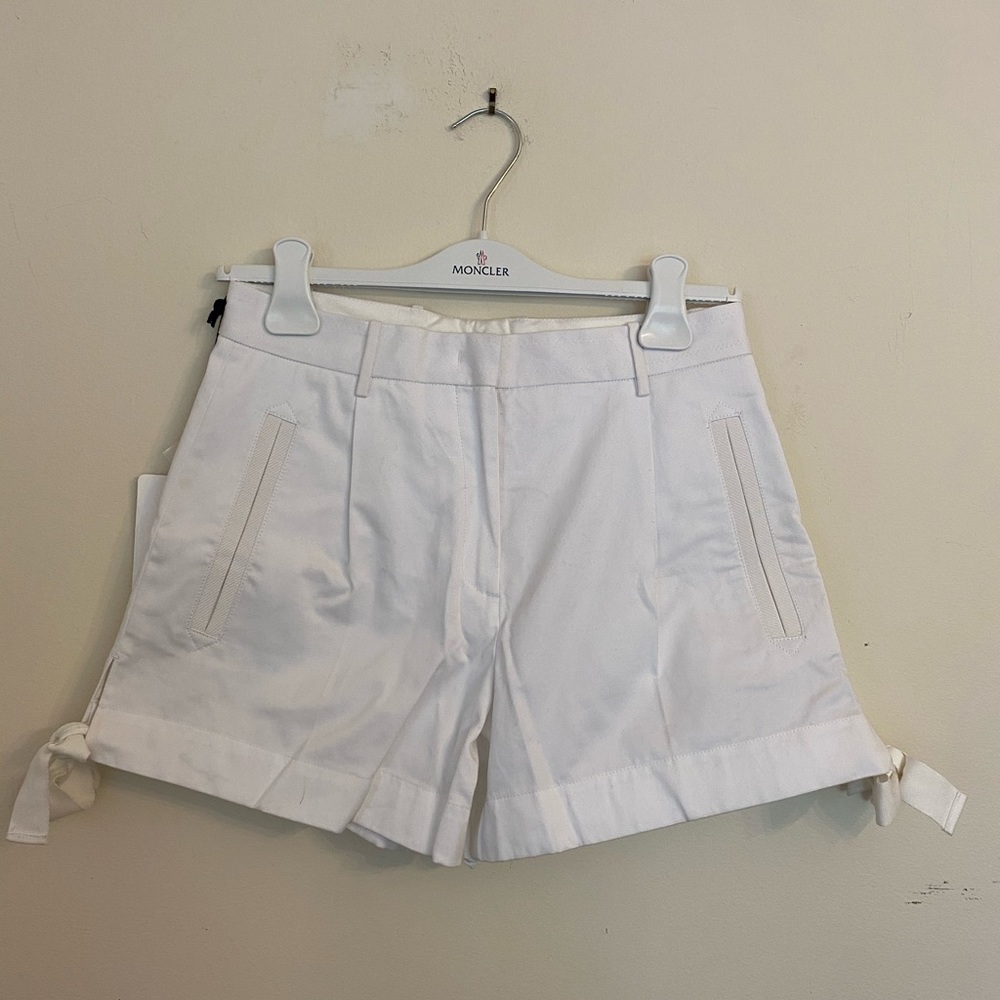 Moncler White Shorts With Tie size 42 NWT MSRP $359
